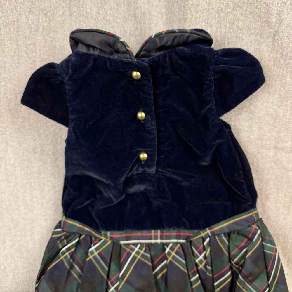NWT Janie and Jack Dress Size 0 To 3 Months Holiday Outfit Velvet Blue